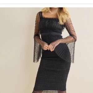 Black sheer dot Bodycon dress